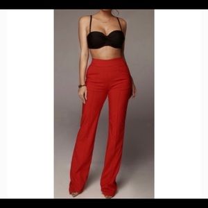 JLUXLABEL Red high waisted tailored pants  size S NWT